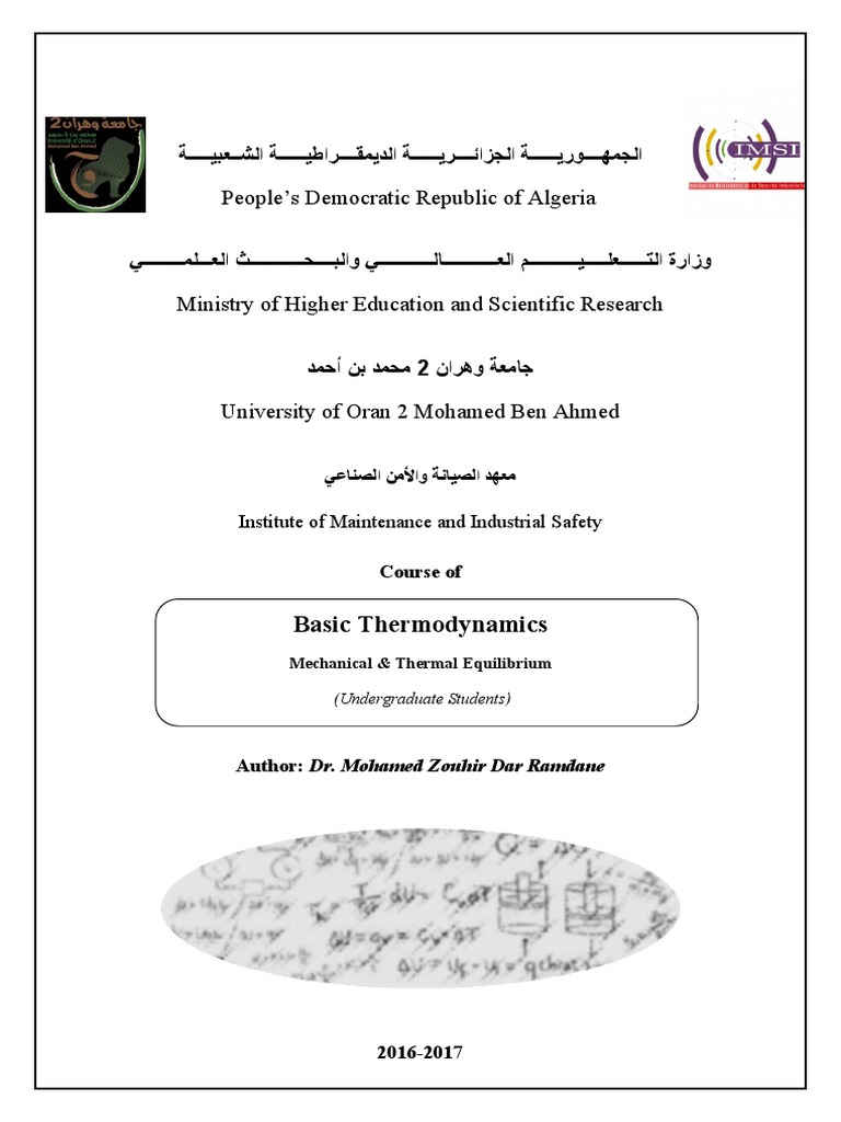 Basic Thermodynamics Mechanical and Thermal Equilibrium PDF Gases