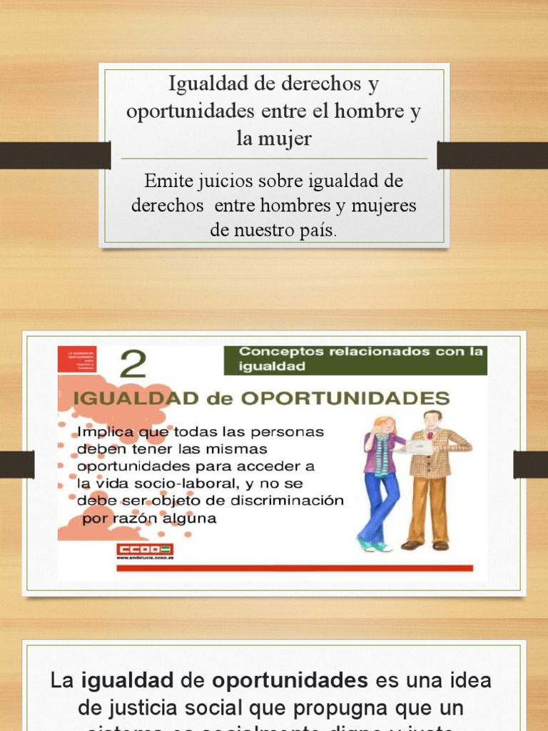 Igualdad de Derechos y Oportunidades Entre El Hombre | PDF | Igualdad ...