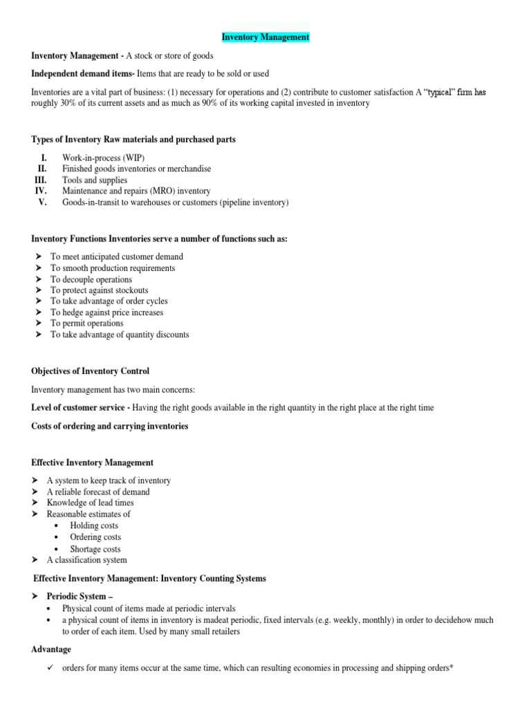 Effective Inventory Management Strategies | PDF | Lean Manufacturing ...