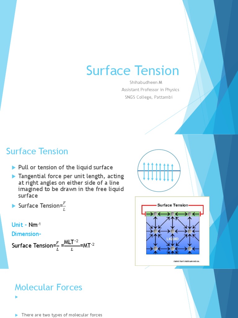 Surface Tension | PDF | Surface Tension | Force