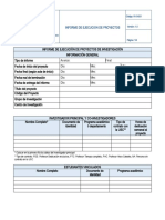 INVESTIGACION Usc Formato Informe de Ejecucin de Proyectos