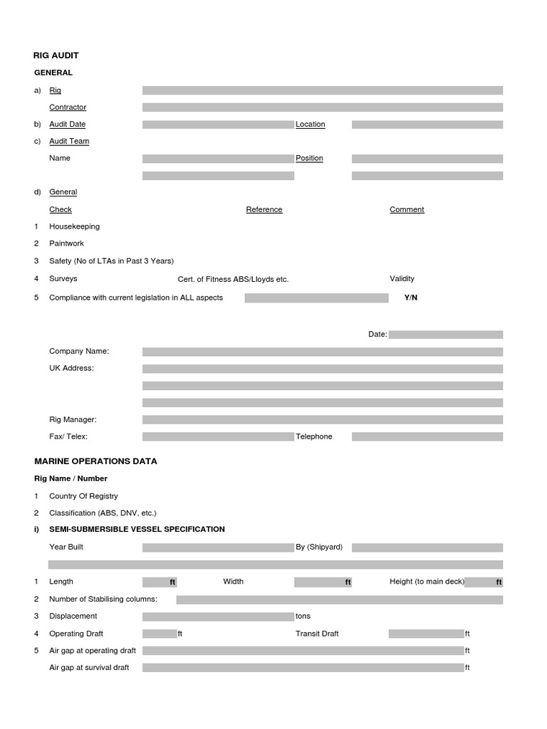 Rig Inspection Criteria For DPT PDF Manufactured Goods
