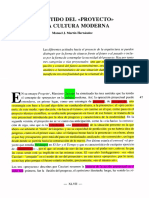 HERNANDEZ, Manuel J. Martín - El Sentido Del Proyecto en La Cultura Moderna