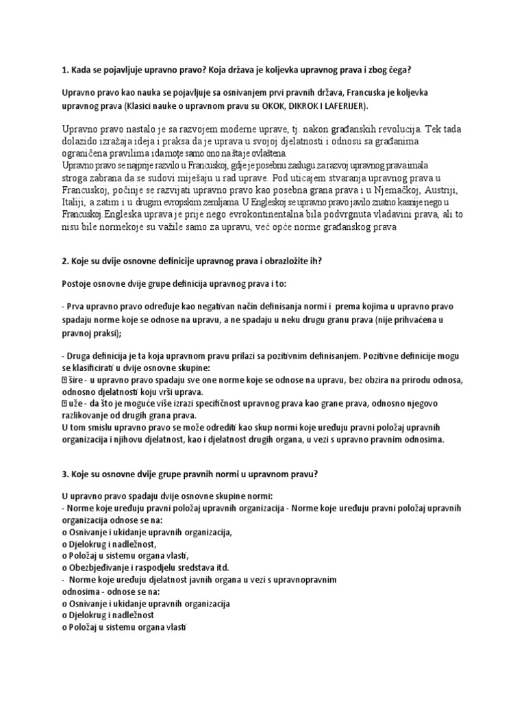 Upravno Pravo I Prva Parc | PDF