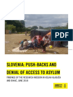 Slovenia - Push-Backs and Denial of Access To Asylum, Amnesty International
