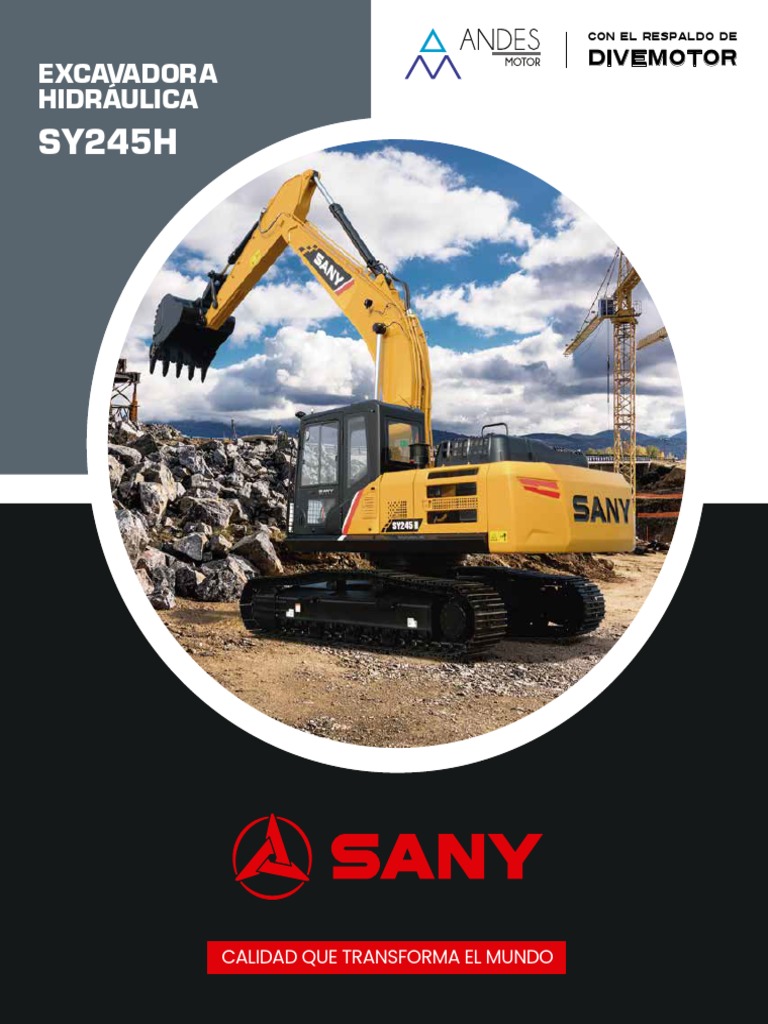 FICHA-SANY Excavadora SY245H | PDF | Vehículos | Estilos de carrocería