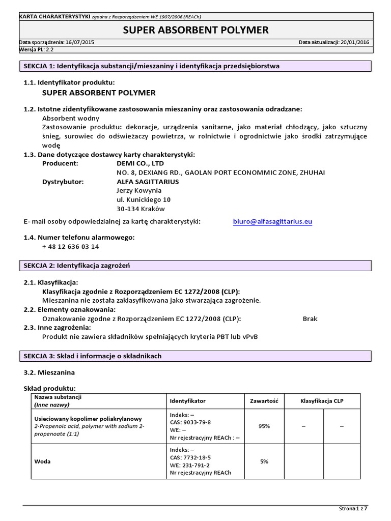 WATER BEADS MSDS PL v2.2 PDF