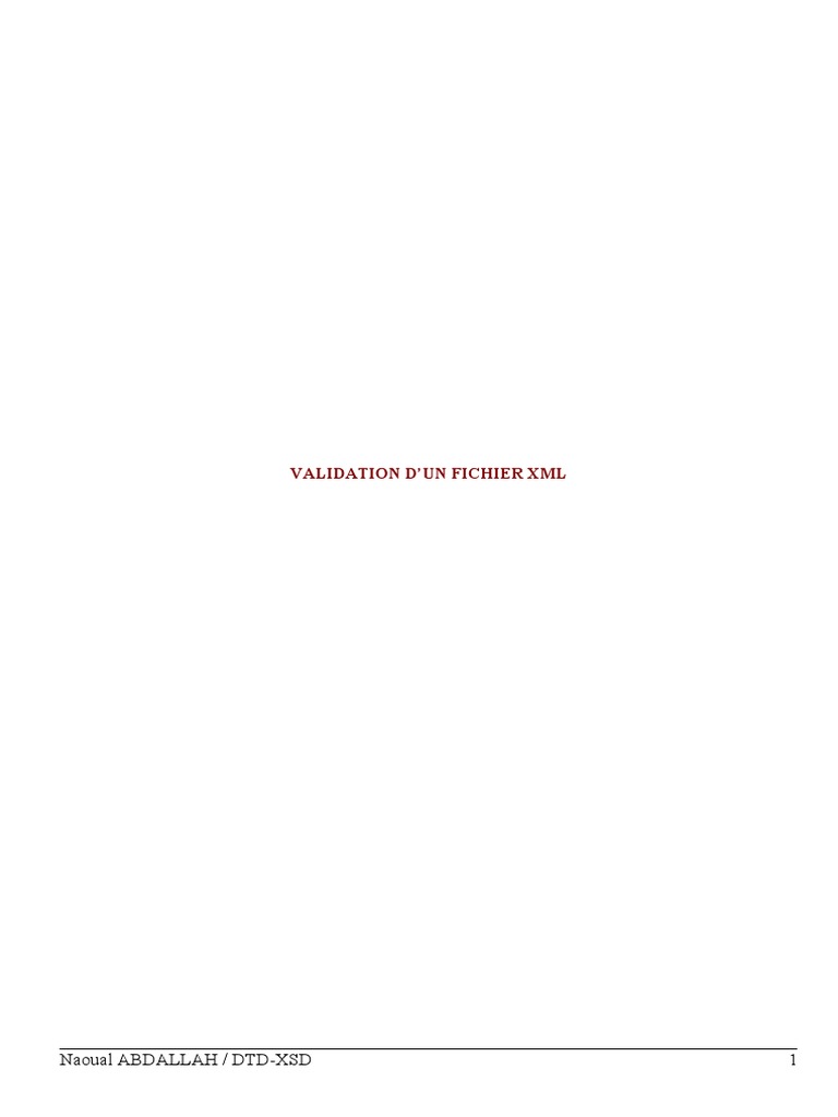 Validation XML : DTD et XSD expliquées | PDF | XML | Formats de ...