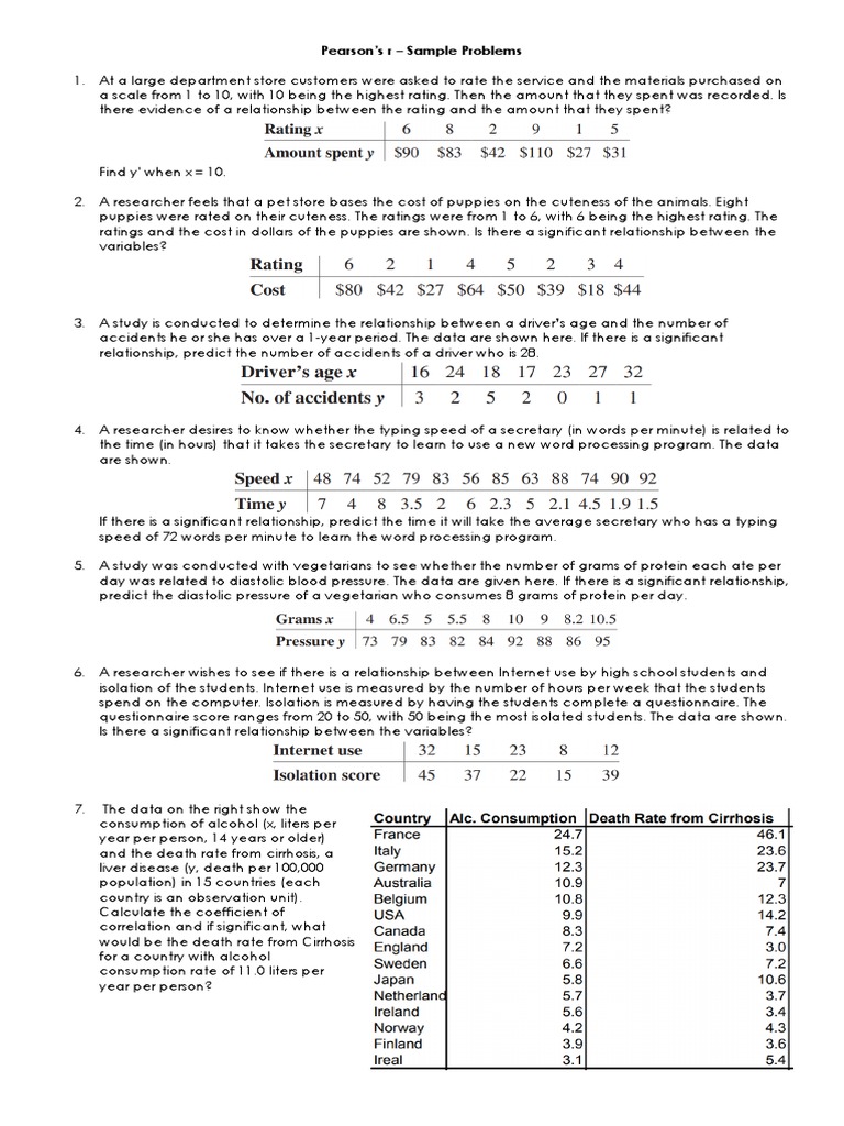 Pearson's r: Analyzing Relationships | PDF