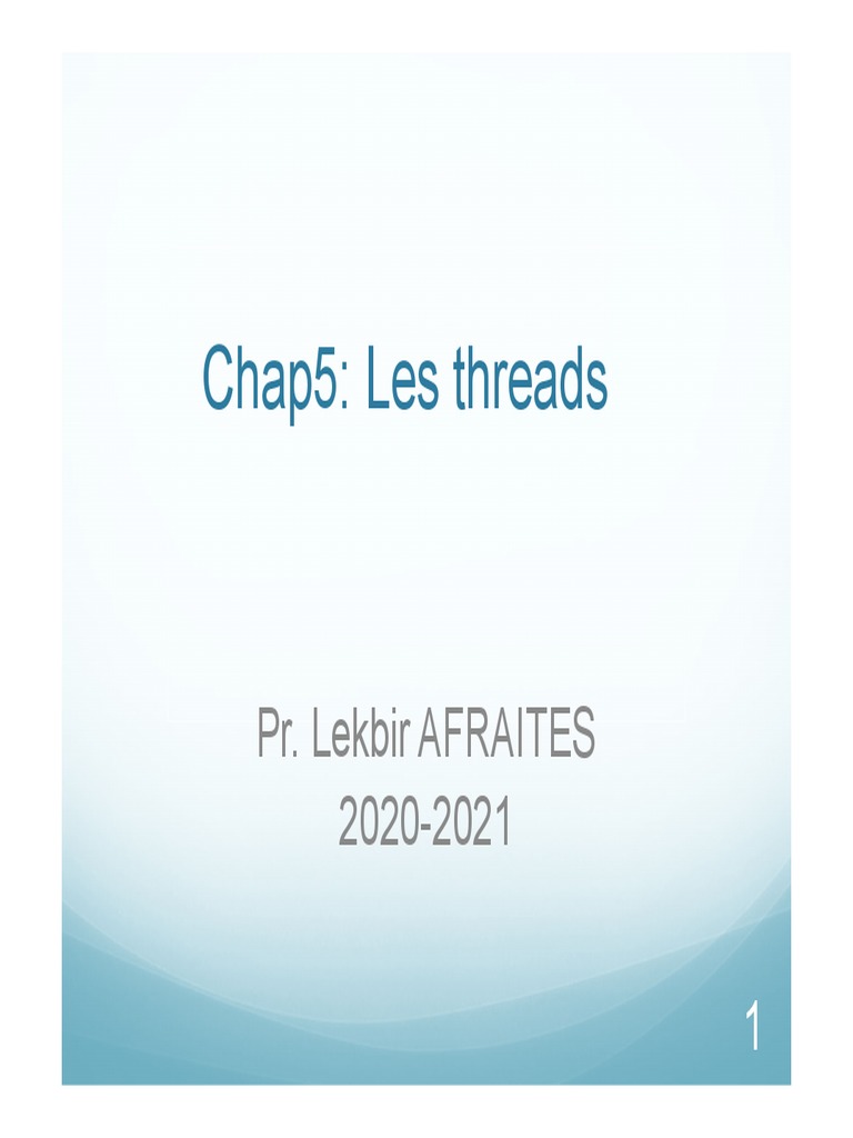 Chap5 Threads | PDF | Thread (informatique) | Programmation