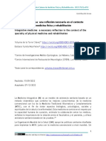 Medicina Integrativa Una Reflexión Necesaria en El Contexto de La Especialidad Medicina Física y Rehabilitación