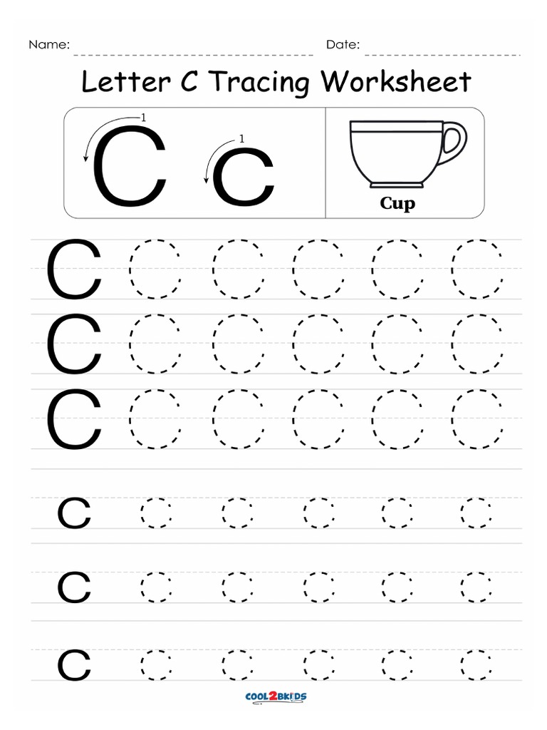 Letter C Tracing Worksheets | PDF
