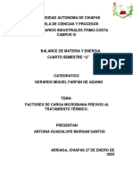 Factores Que Intervienen en La Carga Microbiana Previa Al Tratamiento Térmico