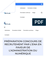 Préparation Concours de Recrutement Par L'ena en Faveur de L'administration Du Numérique