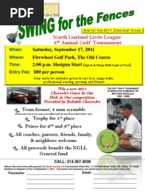 Golf Tournament 2011 Flyer