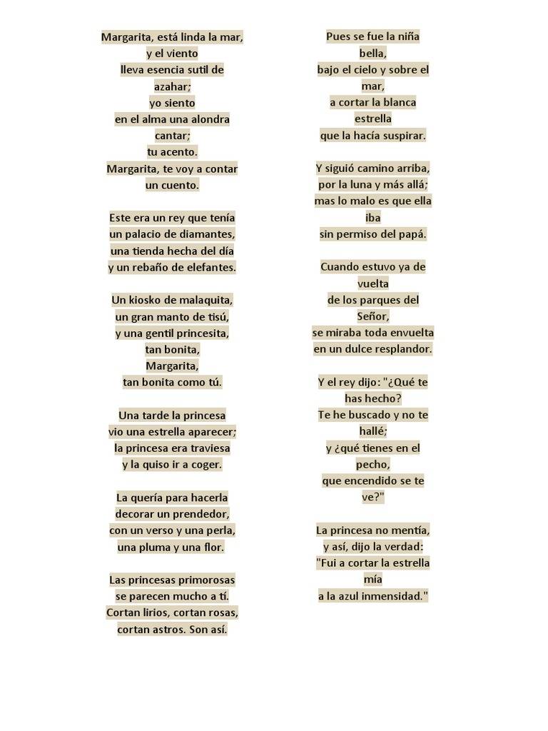 Poema Margarita Esta Linda La Mar PDF