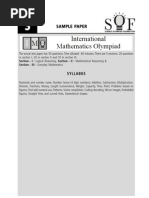 International Mathematics Olympiad: Sample Paper