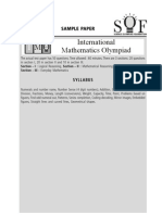 International Mathematics Olympiad: Sample Paper