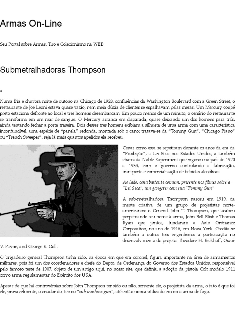 História da Submetralhadora Thompson | PDF | Carregador (armas de fogo ...