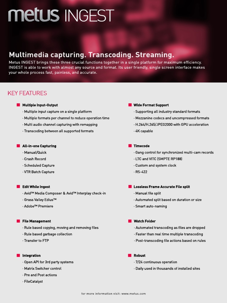 Metus - INGEST Tech | Download Free PDF | Computing | Media Formats