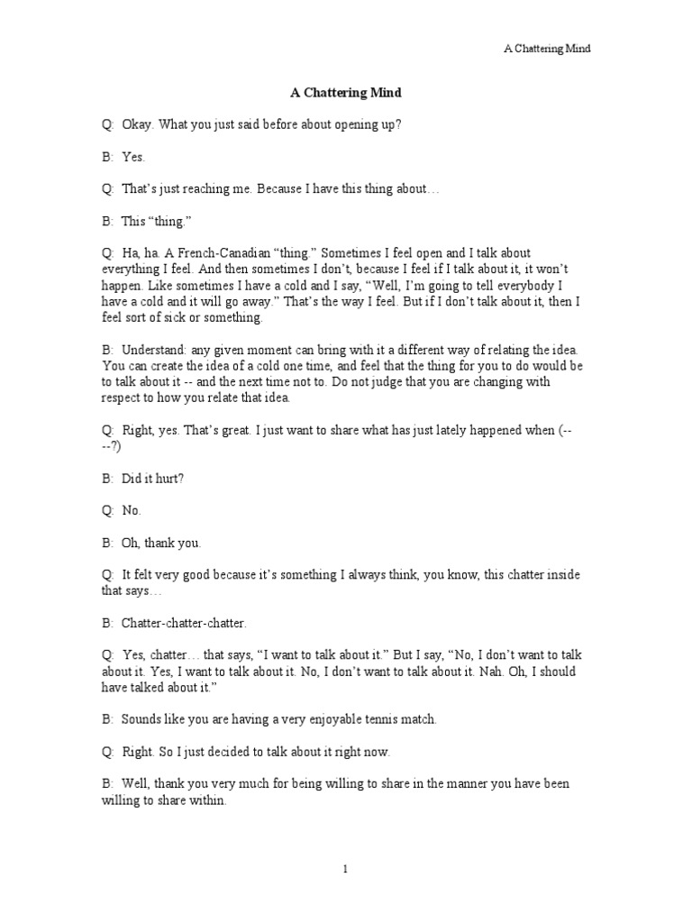 Bashar A Chattering Mind PDF