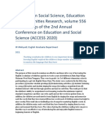 Advances in Social Science Education and Humanities Research Volume 556 Proceedings of The 2nd Annual Conference On Education and Social Science ACCESS 2020