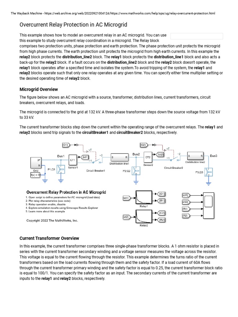 Overcurrent Relay Protection in AC Microgrid MATLAB & Simulink PDF