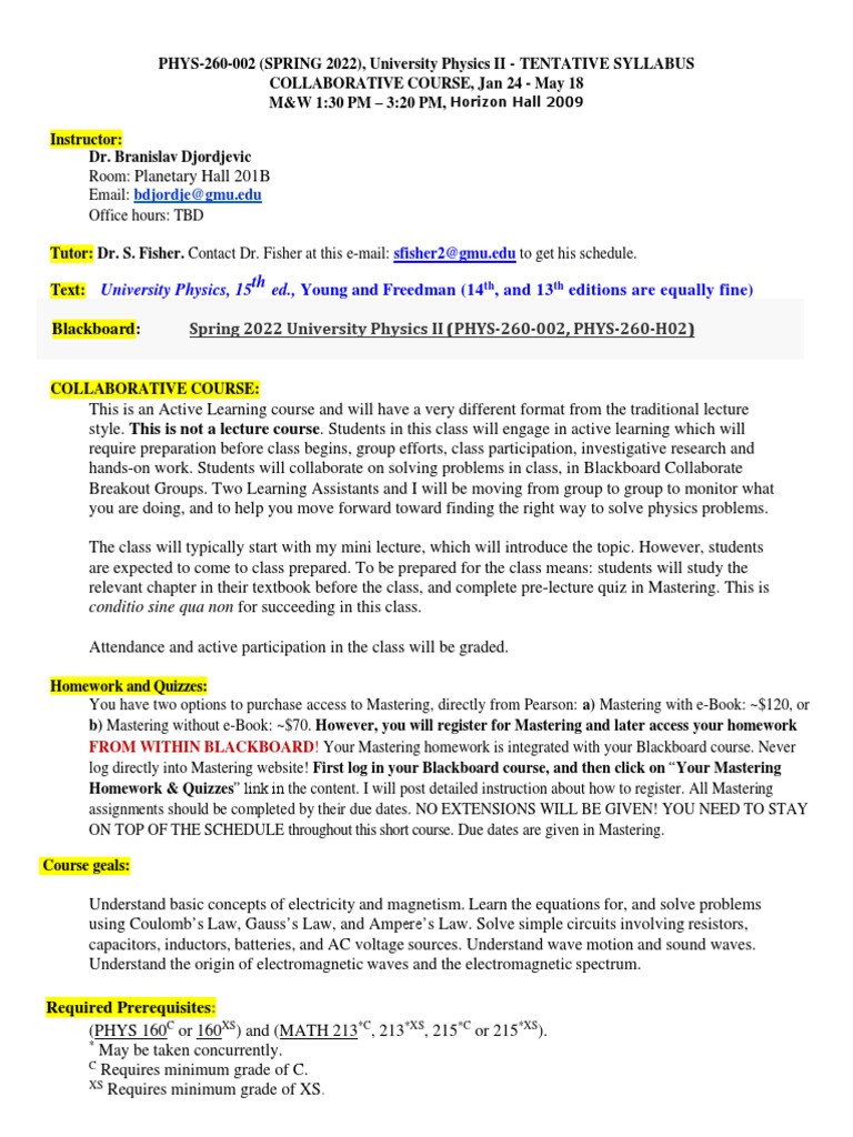 Djordjevic phys 260 002 alt sp22 syllabus pdf science physical