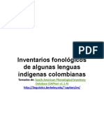 Inventarios Fonológicos Lenguas Indígenas Colombia
