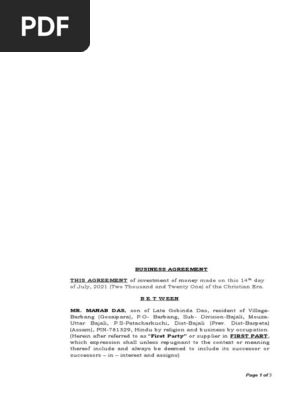 business agreement