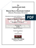 An Organisational Study at Bharat Heavy Electricals Limited (Electro Porcelains Division)