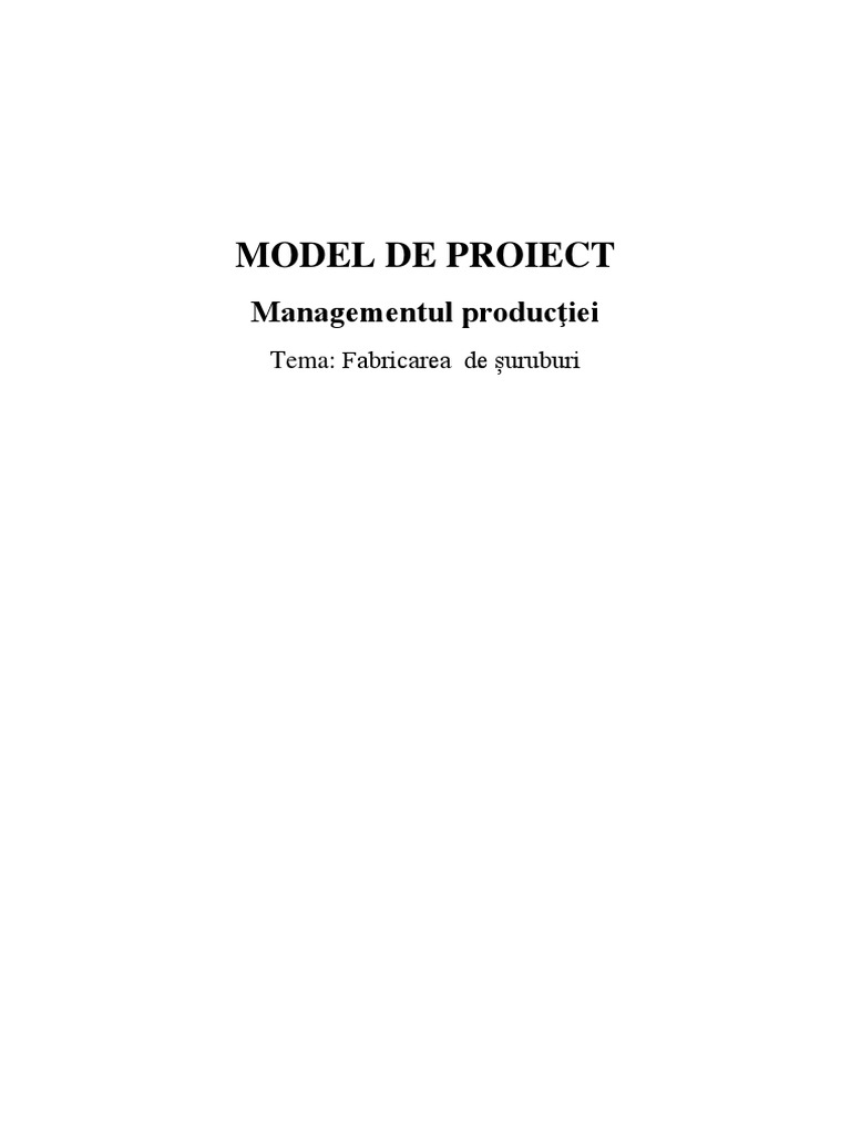 Model de Proiect Managementul Productie | PDF