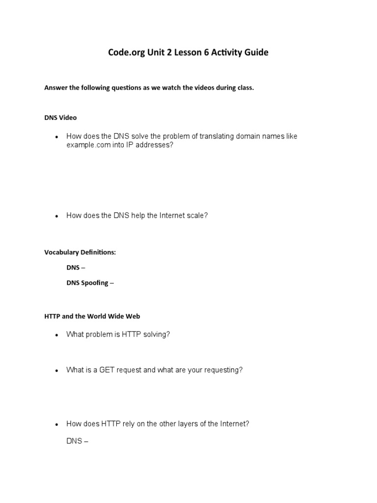 U2 L6 Activity Guide | PDF