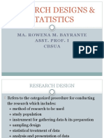 Research Designs & Statistics Guide