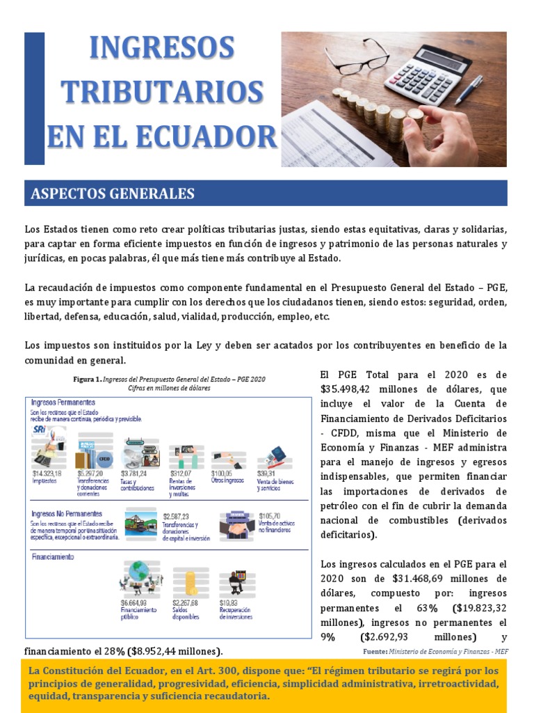 Ingresos Tributarios Ecuador 2020 | PDF | Impuestos | Impuesto sobre la ...