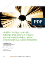 Análisis de La Producción Bibliográfica Sobre Infancia y Juventud en América Latina