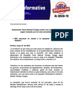 01.05.2020 Invitación Gobernador A Donar