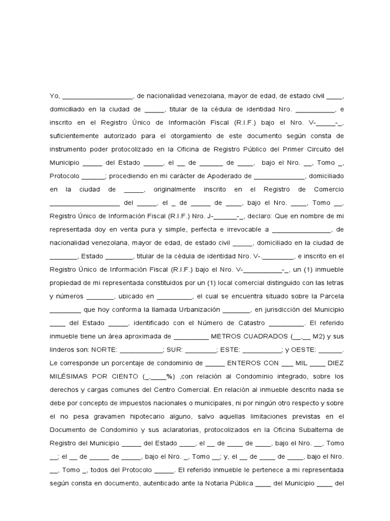 Modelo Compra Venta Inmueble Privado Pdf Condominio