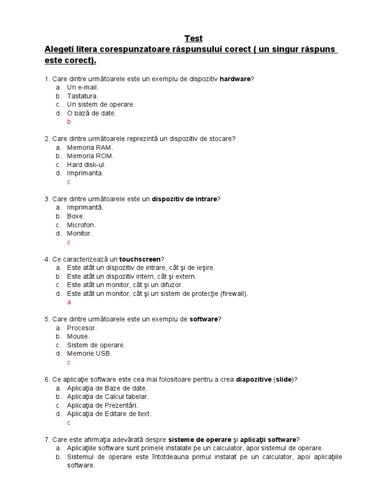 Test Grila 1 | PDF