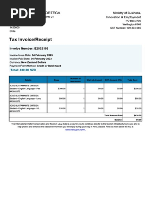 Tax or Invoice Receipt