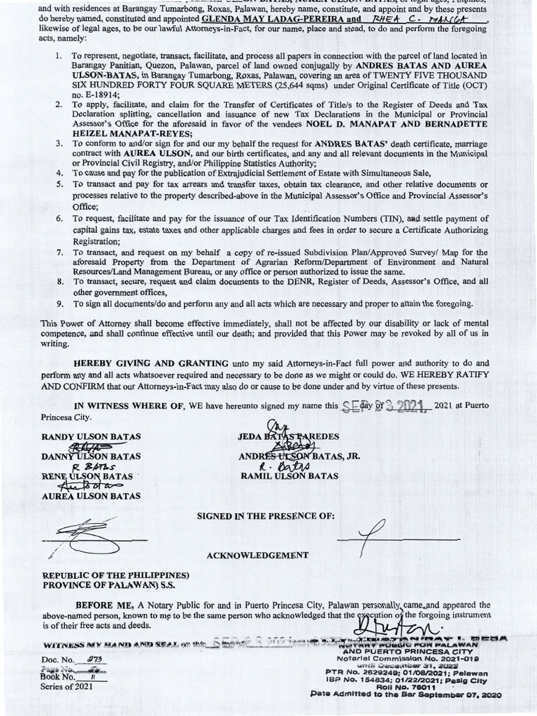 Spa For Estate Tax PDF Power Of Attorney Common Law