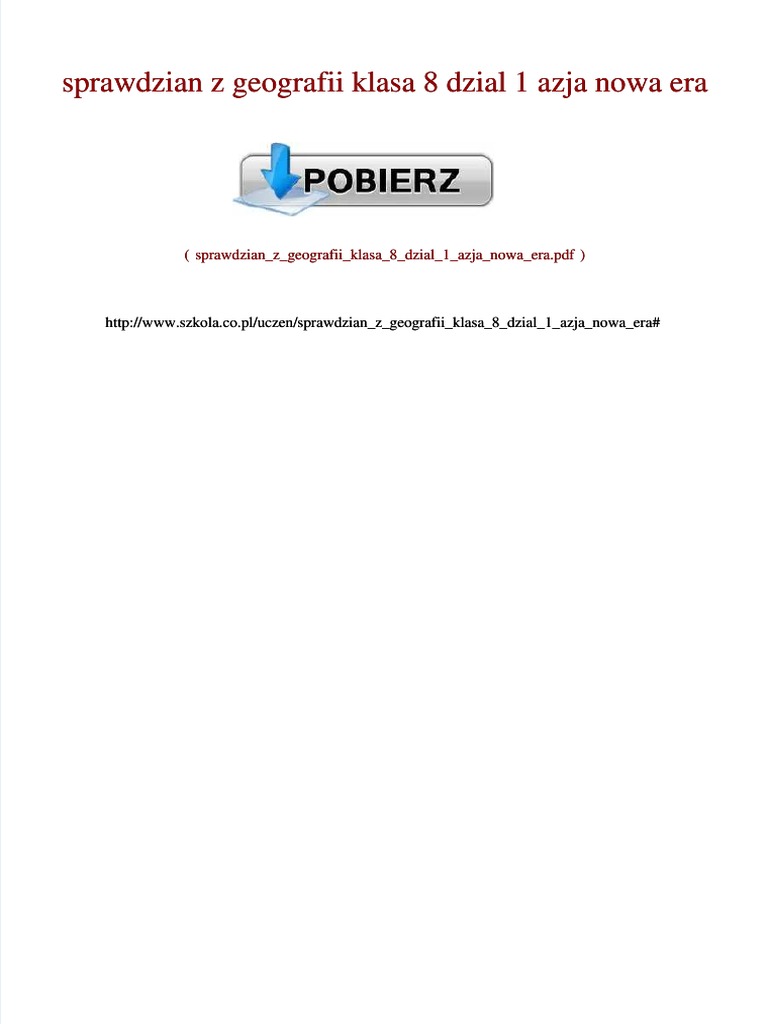 Sprawdzian Geografia Klasa 8 Azja Sprawdzian Z Geografii Klasa 8 Dzia 1 Azja Nowa Era Compress | PDF