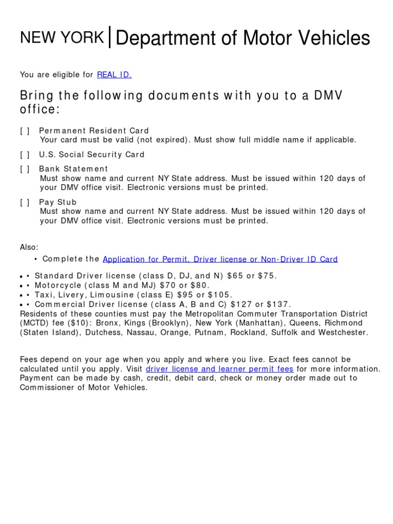 DMV ProofWizard Checklist PDF