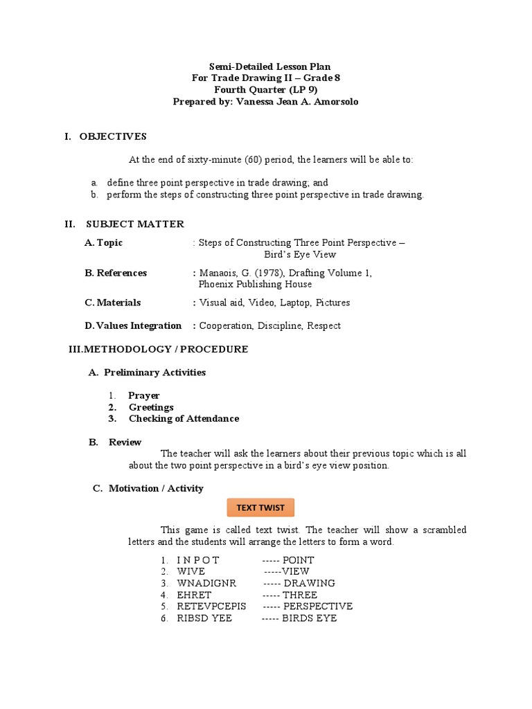 Three Point Perspective in Trade Drawing | PDF | Perspective (Graphical ...