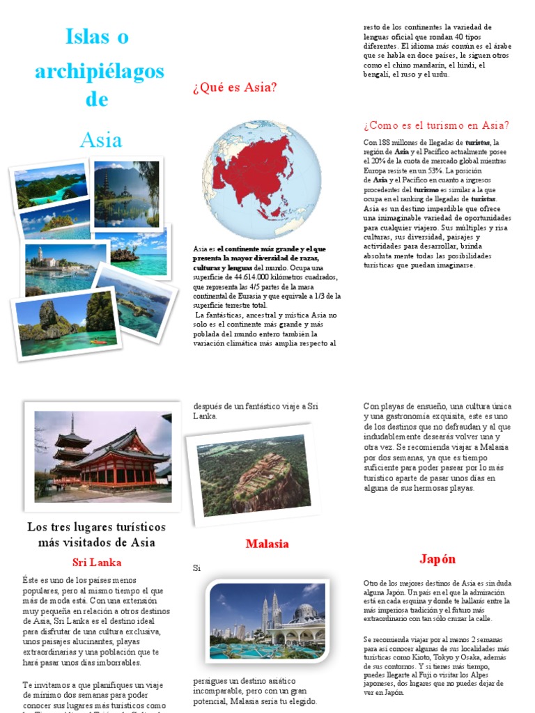 Islas o Archipiélagos De: ¿Qué Es Asia? | PDF | Asia | Turismo