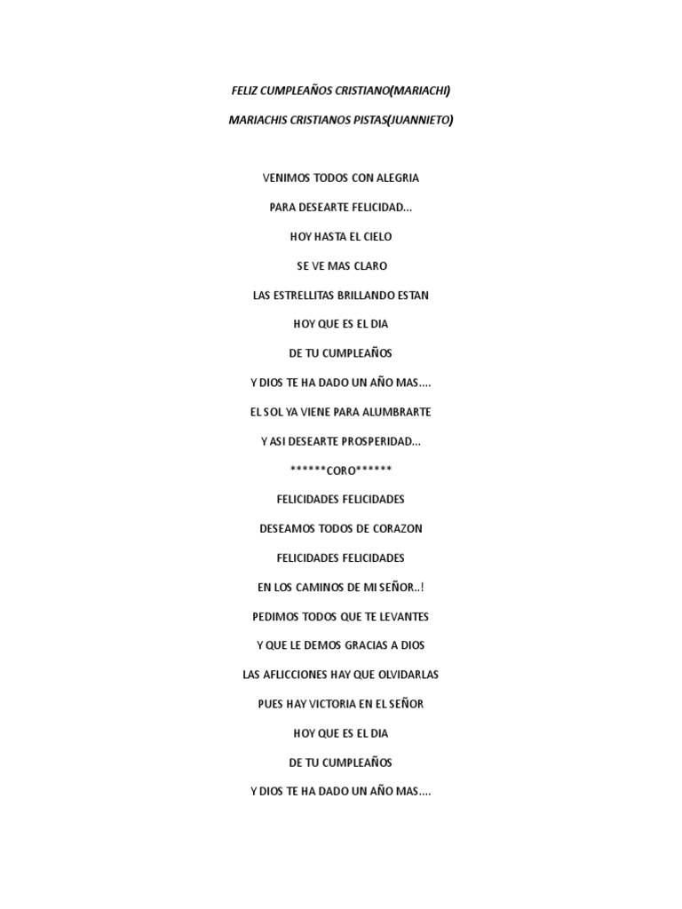 Feliz Cumpleaños Mariachis | PDF, image size:768x1024