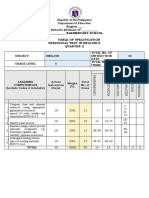 Eng 5 Periodical Test Table of Specification