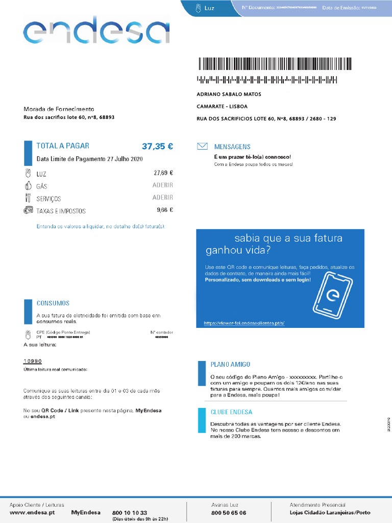 Endesa Fatura Luz | PDF