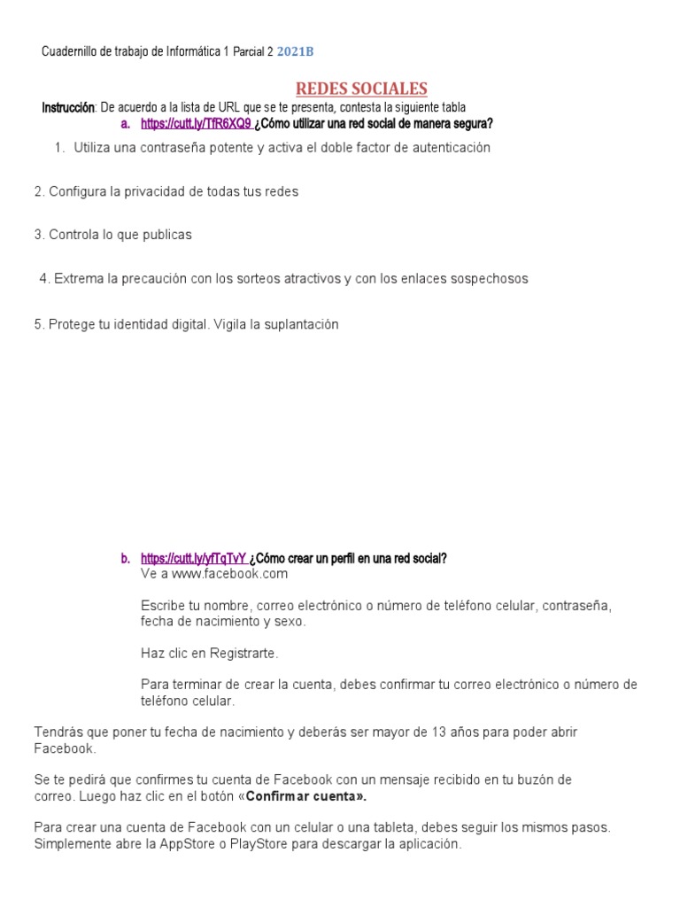 Riesgos y Uso Seguro de Redes Sociales | PDF | Facebook | Servicio de ...