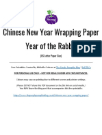 Printable Wrapping Paper Chinese New Year RABBIT Us Letter